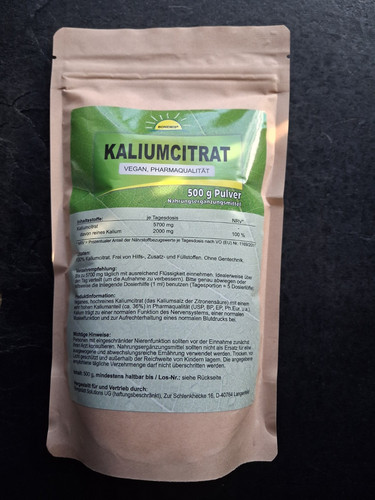 Kaliumcitrat pulver 500g vegan - pulver,